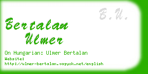 bertalan ulmer business card